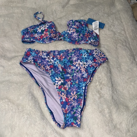 CUPSHE Women Swimsuit Bikini Set High Waisted Push Up Cheeky Bathing Suit - Picture 3 of 9